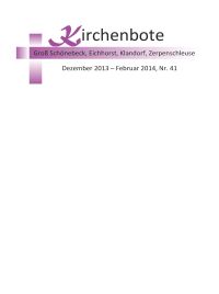 Download des Kirchenboten September - Dezember 2013 Cover Kirchenbote Dezember 2013 - Februar 2014