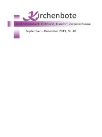 Download des Kirchenboten September - Dezember 2013 Cover Kirchenbote September - Dezember 2013