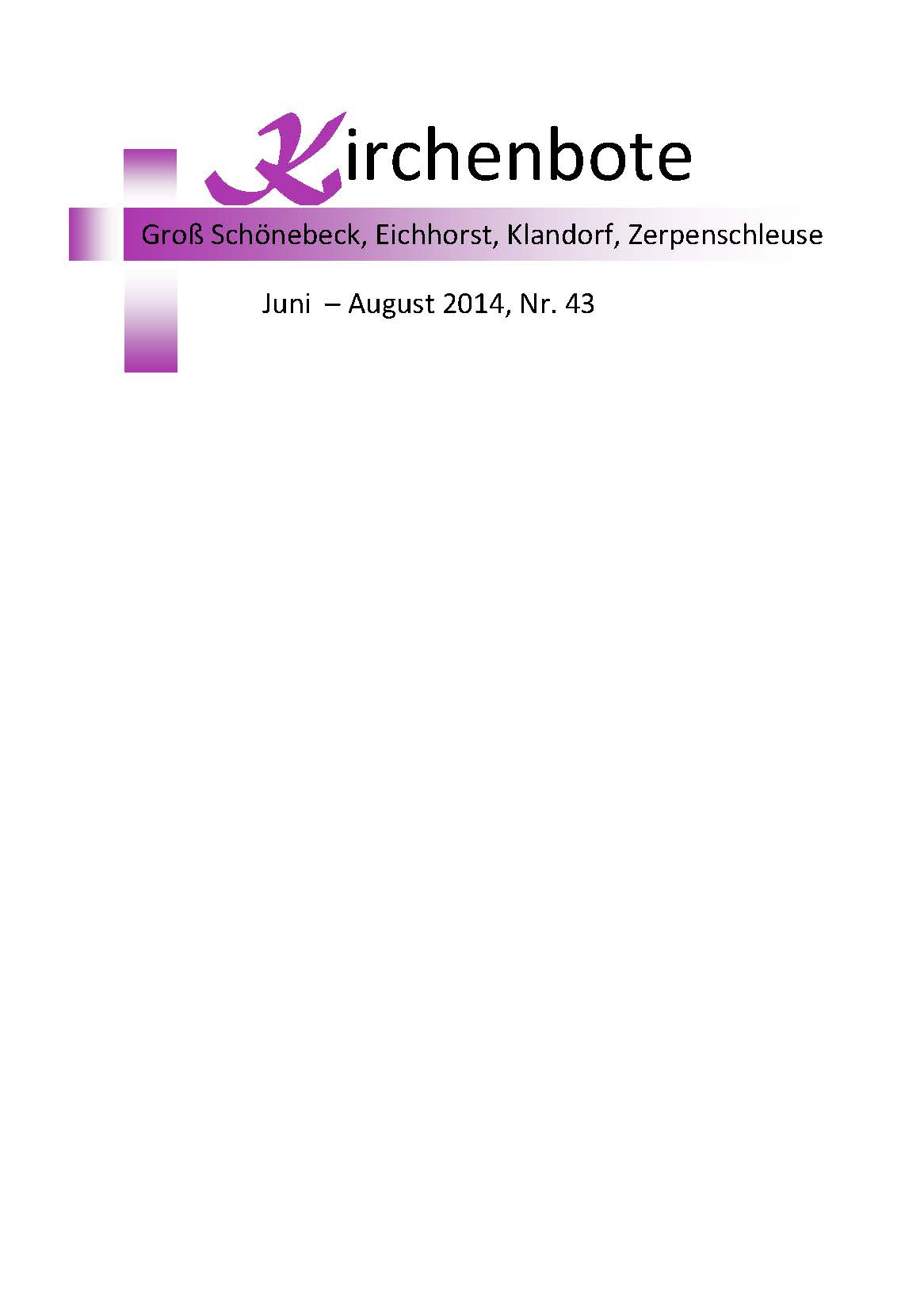 Download des Kirchenboten September - Dezember 2013 Cover Kirchenbote Juni - August 2014